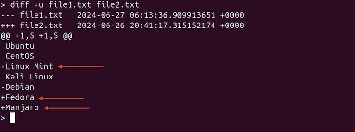 Comparing Two Files in Unified Format