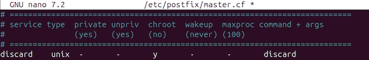 Configuring Postfix discard Service