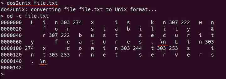 Converting DOS File to UNIX File Format