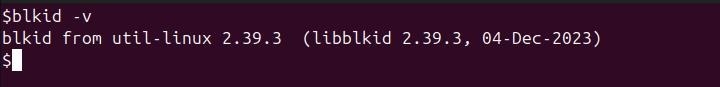 Display Version of blkid