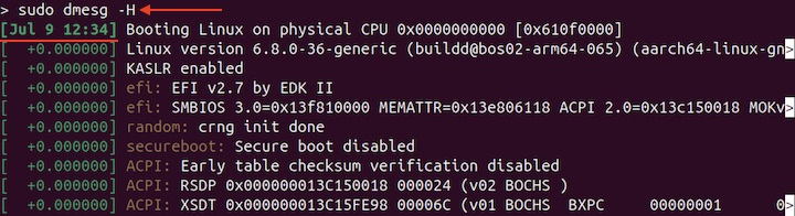 dmesg Command Output in Human Readable Format 1