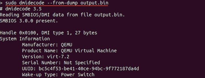 Dumping DMI Table Entries to File in Binary Format 2