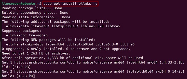 elinks Command in Linux 1