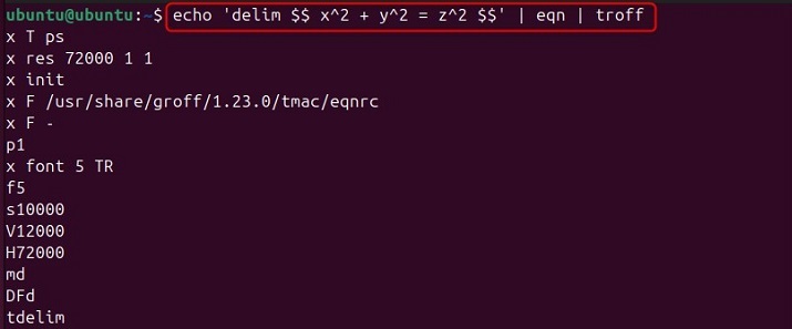 Equation with Delimiters