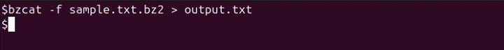 Examples of the bzcat command 2
