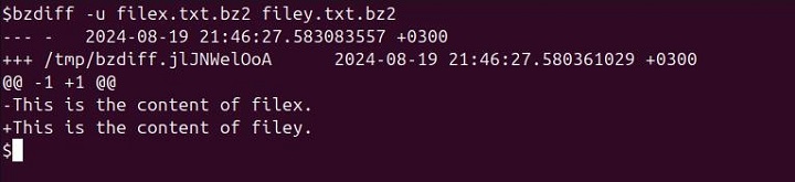 Examples of bzdiff Command 5