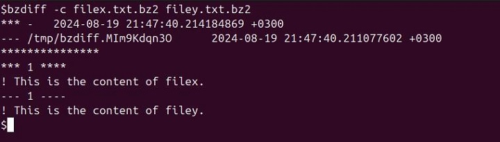 Examples of bzdiff Command 6