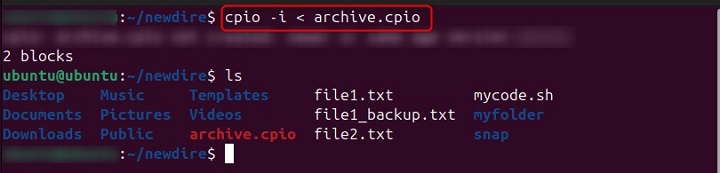 Extract Files from a .cpio Archive File