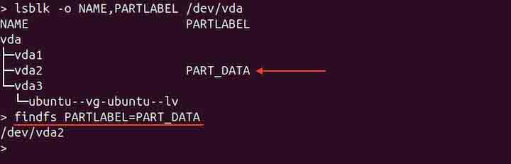 Finding Filesystem using LABEL 2