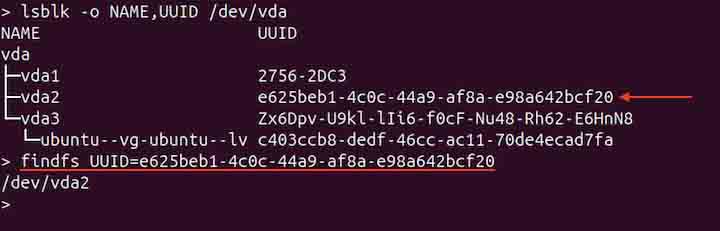 Finding Filesystem using UUID 1