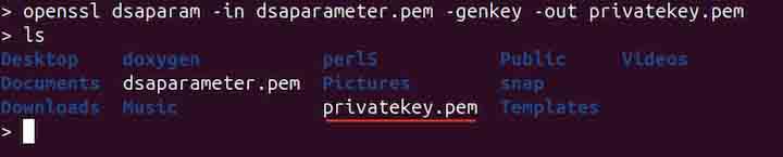 Generating Private Key using Parameter File