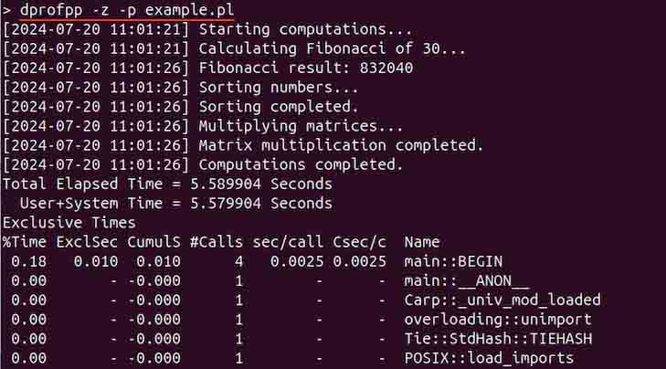 Generating Profile and Displaying Data through dprofpp