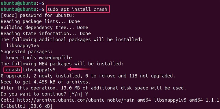 Install crash Command