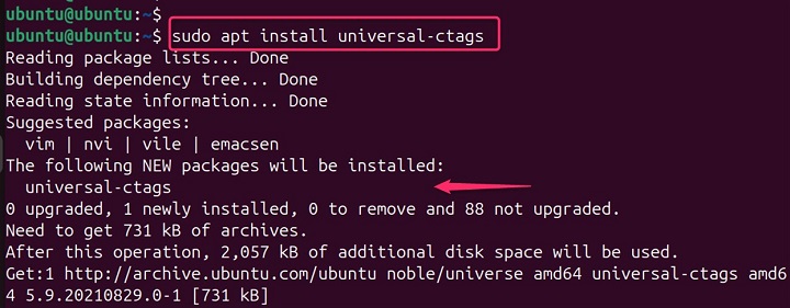 Installing ctags Command