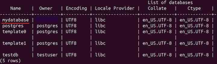 Listing PostgreSQL Databases