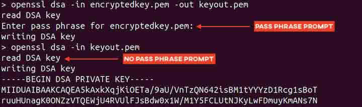 Removing Passphrase of a Key