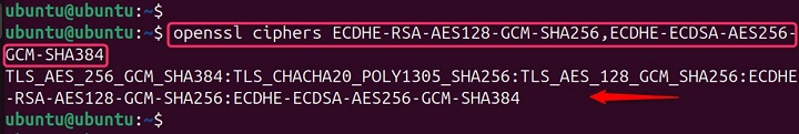 User-defined ciphers List