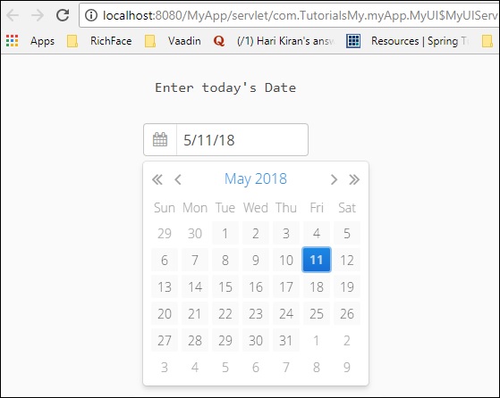 Vaadin Date Picker