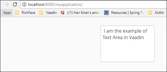 Vaadin Text Area