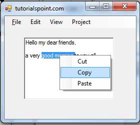 Context Menu Strip Example