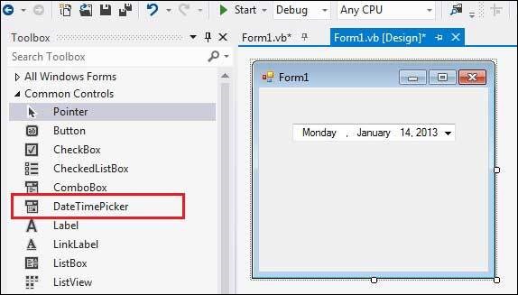 VB.Net DateTimePicker Control