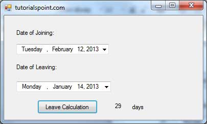 DateTimePicker Result Form