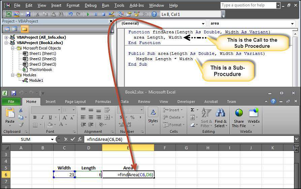 Sub Procedure in VBA