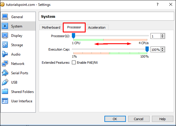 Processor Tab