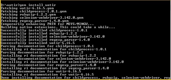 Installing Watir