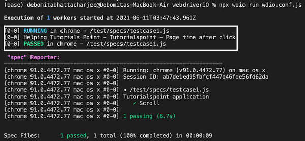 Scrolling Operations Screen