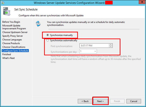 Configure Sync Schedule