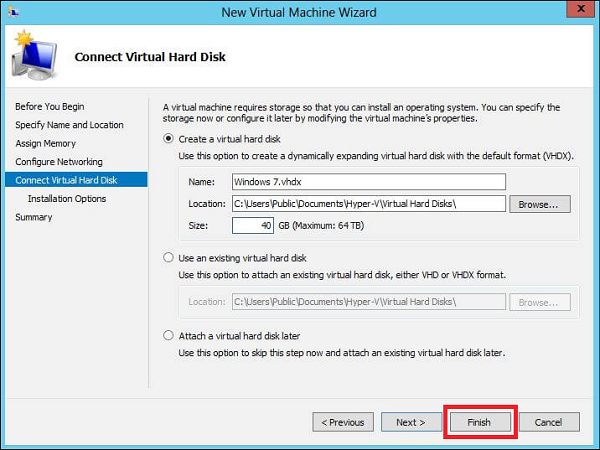 Connect Virtual Hard Disk