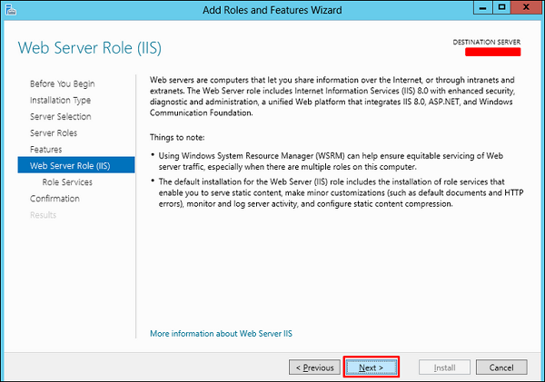 Web Server Role Next