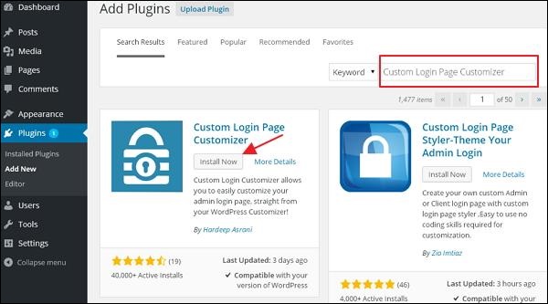 wordPress customize plugins