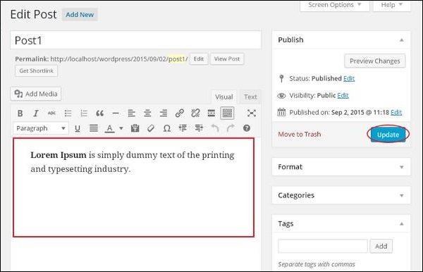 WordPress Edit Posts