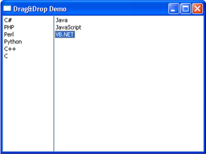 Drag Drop Output