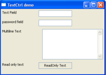 TextCtrl Output