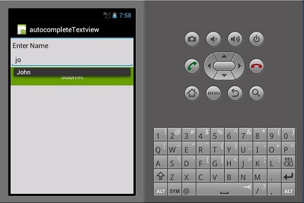 AutoComplete TextView