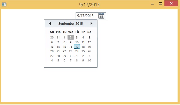 DatePicker Output