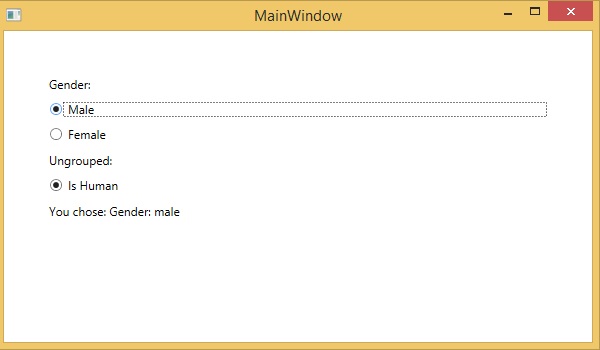 RadioButton Output