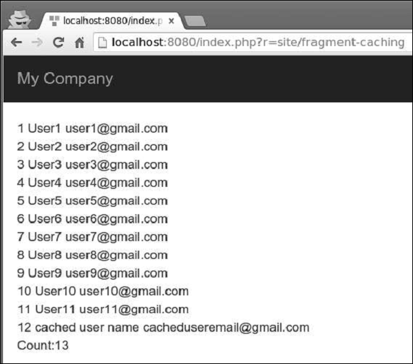 Fragment Caching