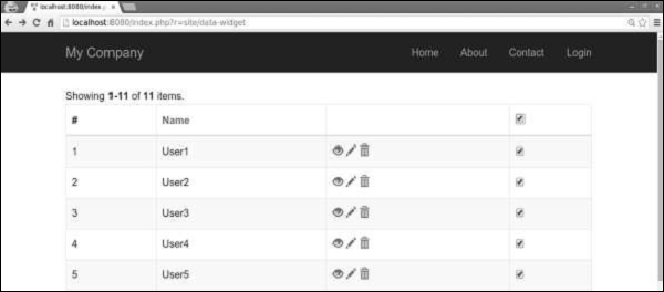 Modified DataGrid view