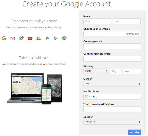 Create Google Account